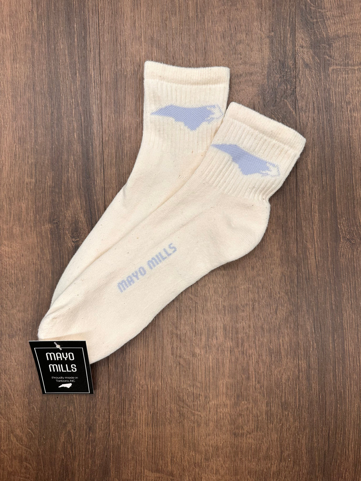 NC State Shape Quarter Crew Socks