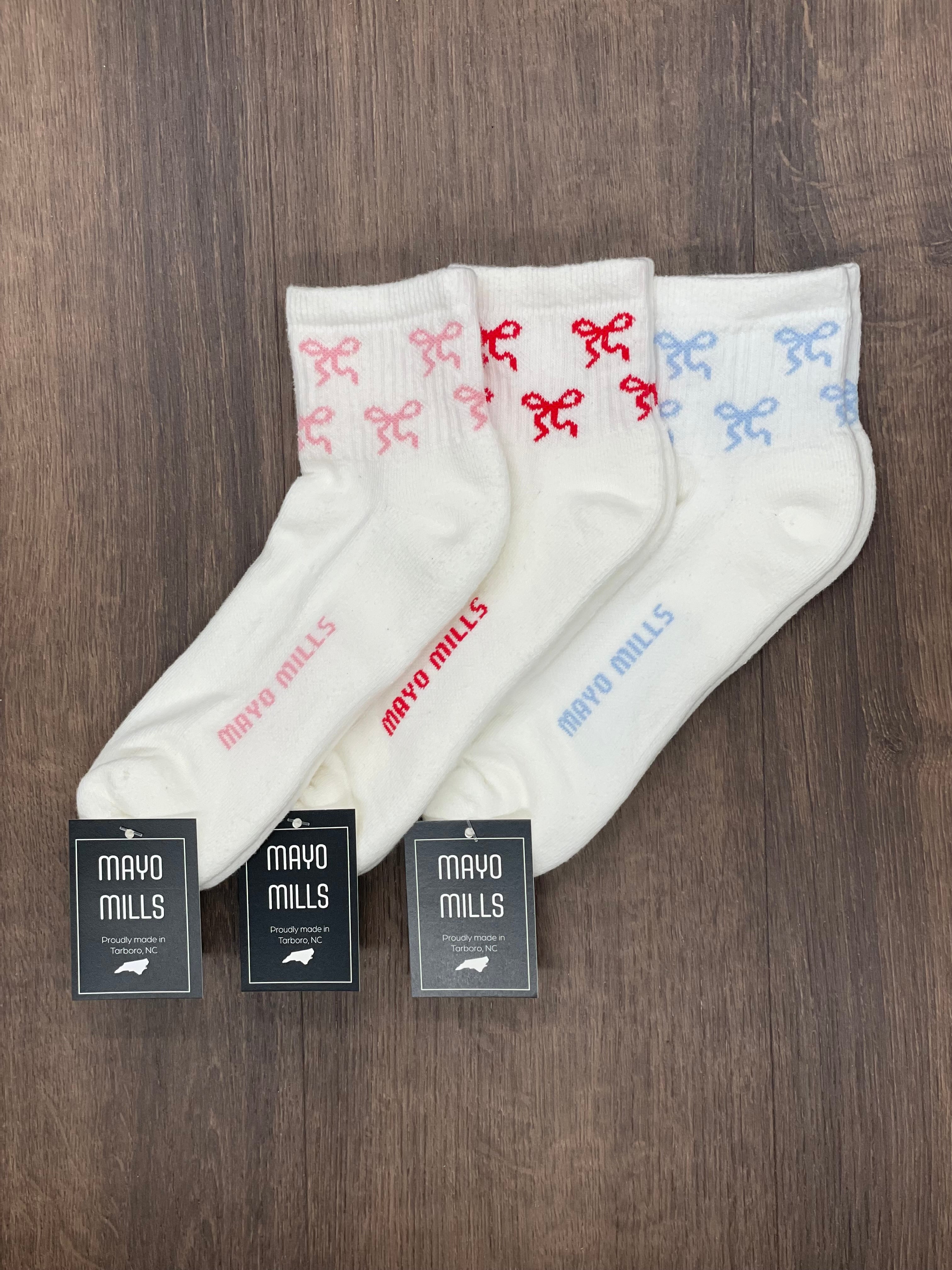 Ribbons Quarter Crew Socks | Made in USA | MAYO MILLS